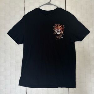 All Saints Black Tee with Red Graphic